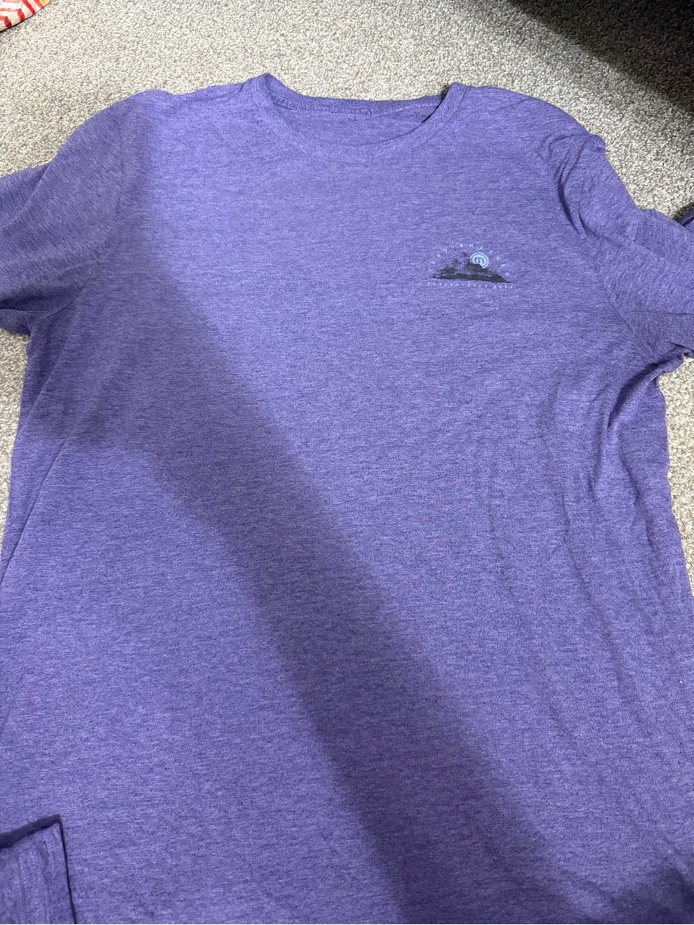 Travis Mathew Purple Heather Crew Tee with Subtle Chest Logo
